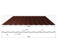 Профнастил коричневый оцинкованный  RAL 8017 С-8